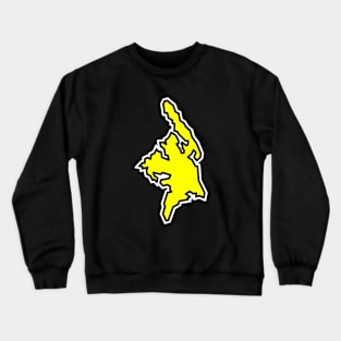 Cortes Island in a Bright Yellow Silhouettte - Fresh and Clean - Cortes Island Crewneck Sweatshirt